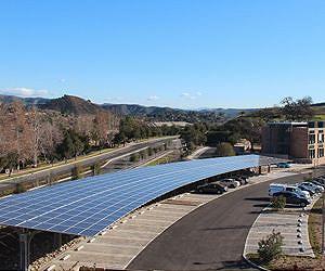 Panasonic Solar PV Parking Lot Canopy Delivers