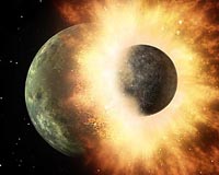 Planet Smash-Up Sends Rock And Lava Flying