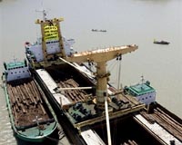 Armed police end Greenpeace timber export ship protest