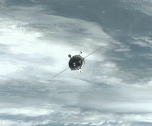 Russian cargo vessel docks at International Space Station