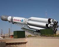 Russian Proton Rocket Rolled out to Launch Pad