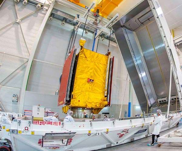 Reprogrammable satellite shipped to launch site