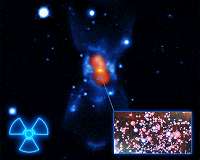 Colliding stars spill radioactive molecules into space