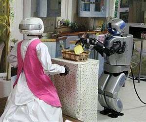 S.Korean scientists develop walking robot maid