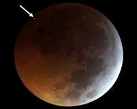 Rock hits Moon during lunar eclipse