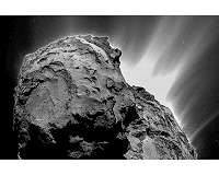 Dancing debris, moveable landscape shape Comet 67P