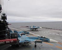 Russian navy navigating stormy seas