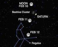 Saturn, The Moon And A Swarm Of Stars