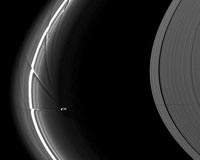 Prometheus Plays Tug Of War With One Of Saturn's Rings