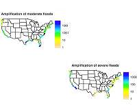 Rising sea levels will boost moderate floods in some areas, severe floods in others