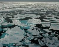 Arctic ice cap slides into the ocean