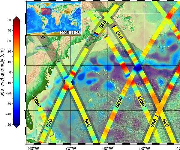 Sentinel 6B begins sea level mapping campaign