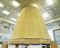 Foam and cork insulation protects deep space rocket from fire and ice