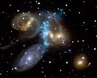 A Galaxy Collision In Action