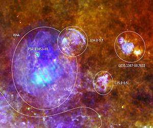 The curious shape of a supernova remnant in a star-forming cloud