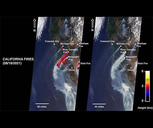 NASA's MISR Instrument sees California wildfire smoke plumes from space