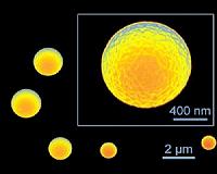 Tiny silicone spheres come out of the mist
