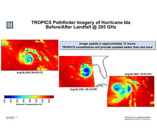 TROPICS pathfinder satellite produces global first light images and captures Hurricane Ida
