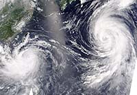 NASA Satellite Captures Twin Typhoons