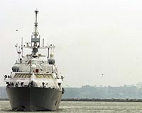 US Navy's Newest Combat Ship Arrives In Boston