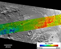 Depth-To-Ice Map Of A Southern Mars Site Near Melea Planum