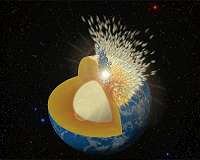 The moon formed inside a vaporized Earth synestia