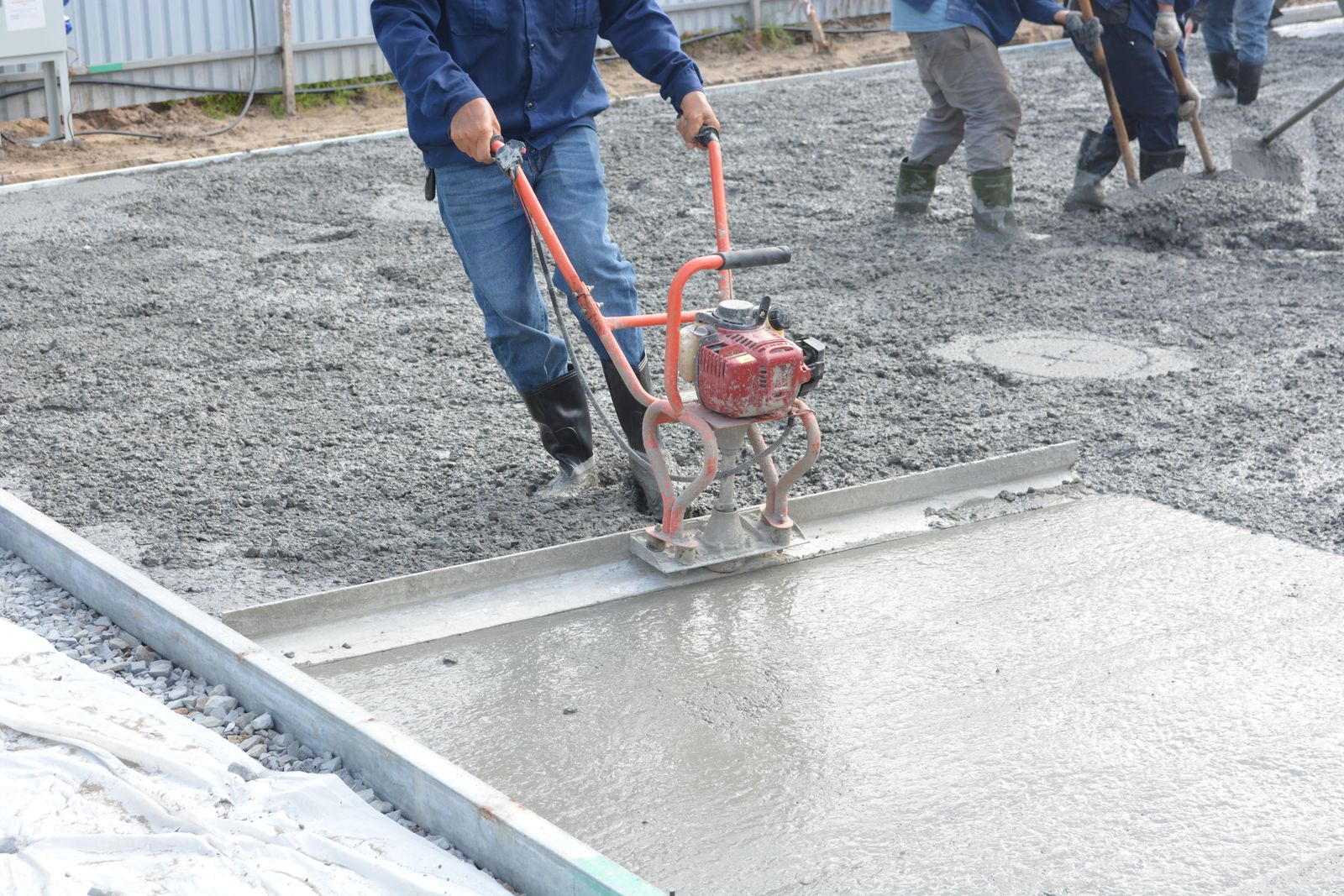 concrete pour construction site